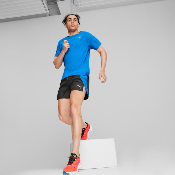 Shorts para correr tejidos de 12.7 cm para hombre, PUMA Black-Ultra Blue, extralarge